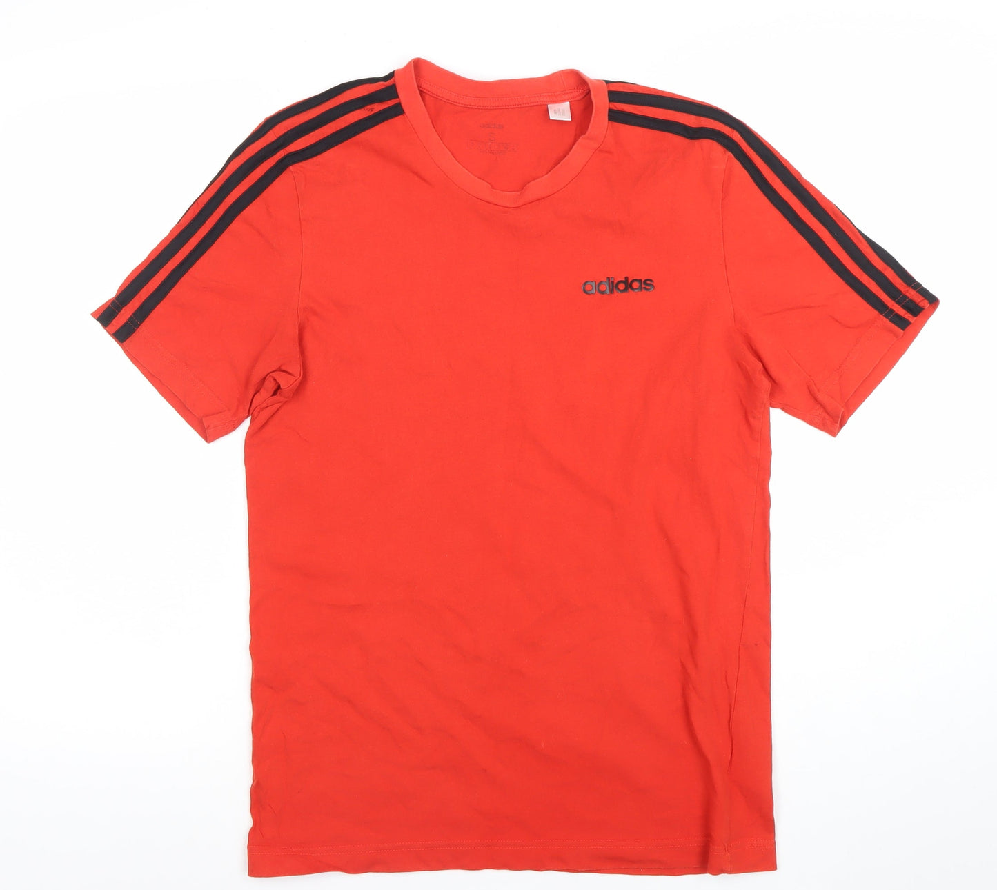 Adidas Men's Red Short Sleeve Cotton Sports T-Shirt Size S