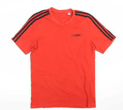 Adidas Men's Red Short Sleeve Cotton Sports T-Shirt Size S