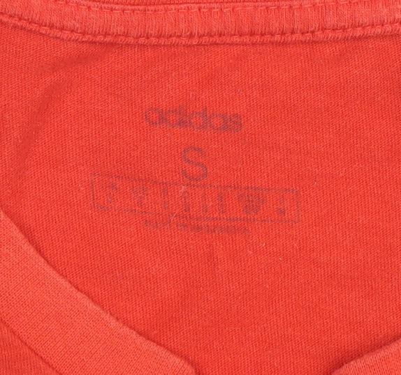 Adidas Men's Red Short Sleeve Cotton Sports T-Shirt Size S