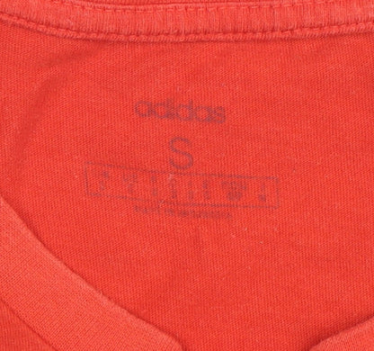 Adidas Men's Red Short Sleeve Cotton Sports T-Shirt Size S