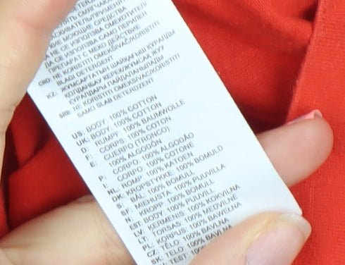 Adidas Men's Red Short Sleeve Cotton Sports T-Shirt Size S