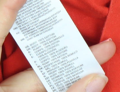 Adidas Men's Red Short Sleeve Cotton Sports T-Shirt Size S