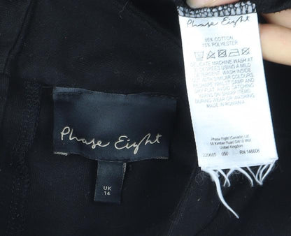 Phase Eight Women Black Size 14 Shift Knee Length Jersey Dress