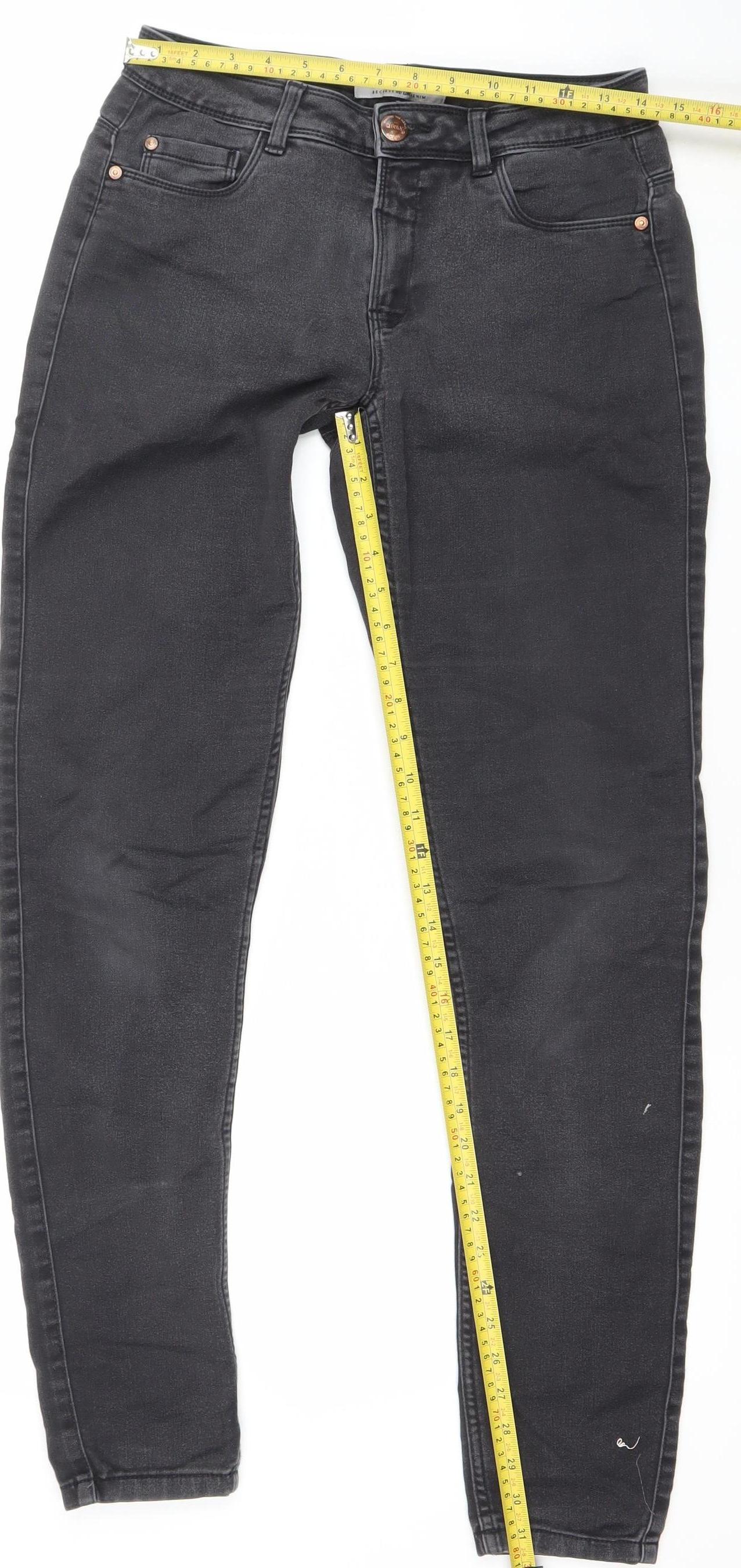 ONLY Women's Black Skinny Jeans Size M Long 34in Stretch Denim
