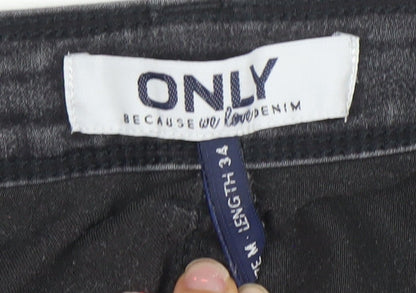 ONLY Women's Black Skinny Jeans Size M Long 34in Stretch Denim