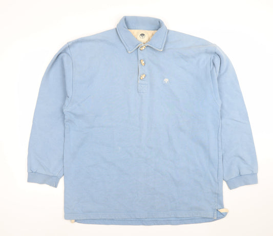 Mens UK Size S Fat Face Blue Henley Sweatshirt