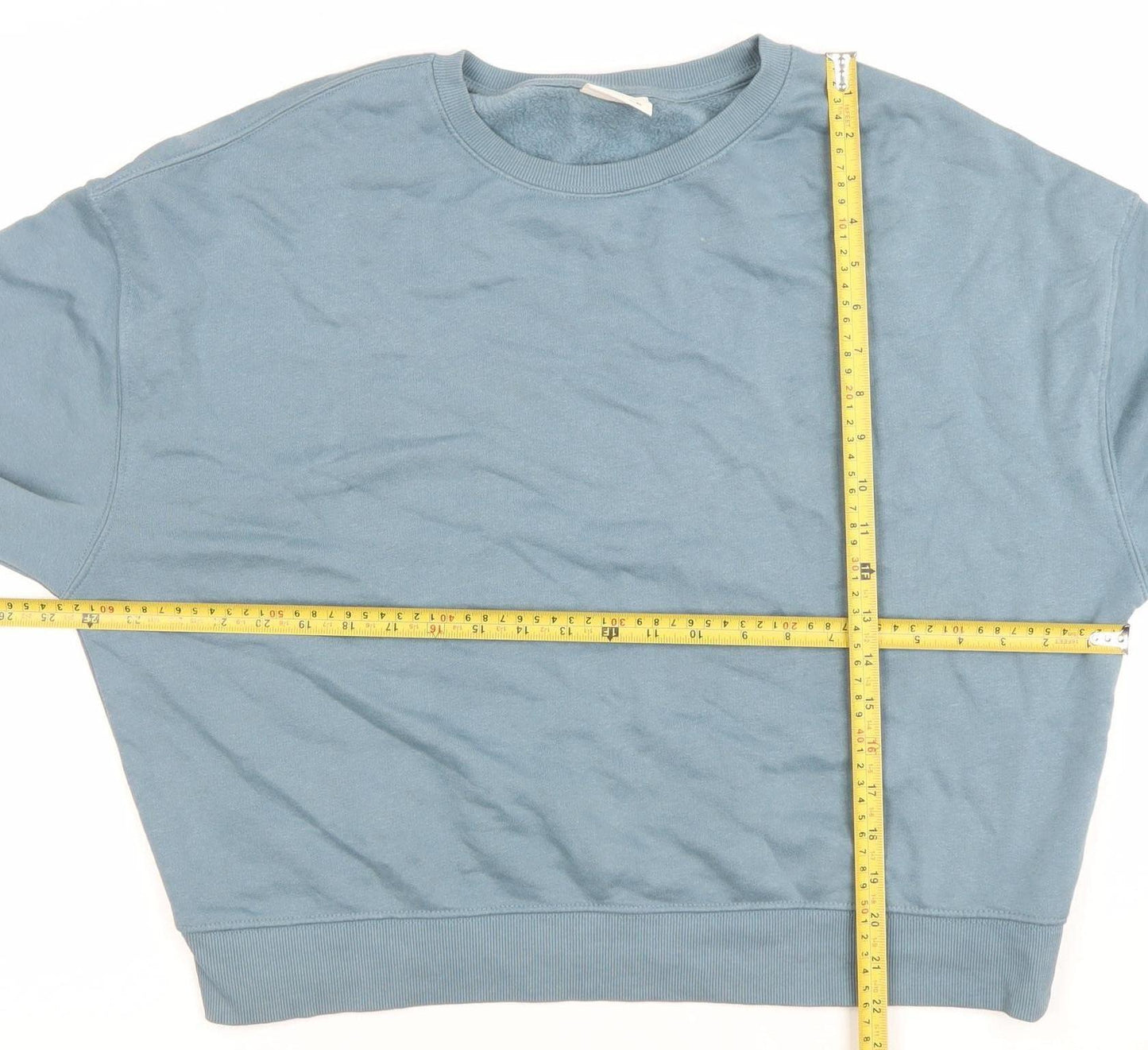 Pull & Bear Women’s Blue Cotton Blend Crew Neck Sweatshirt L