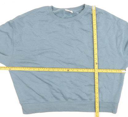 Pull & Bear Women’s Blue Cotton Blend Crew Neck Sweatshirt L