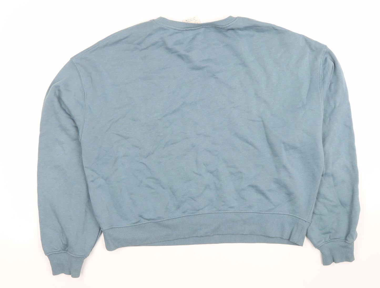 Pull & Bear Women’s Blue Cotton Blend Crew Neck Sweatshirt L