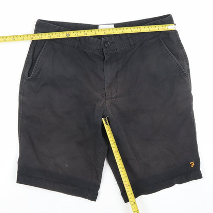 Farah Men's Black Chino Shorts Size 32 Regular Fit Cotton