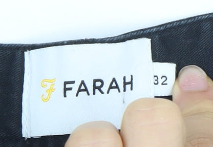 Farah Men's Black Chino Shorts Size 32 Regular Fit Cotton