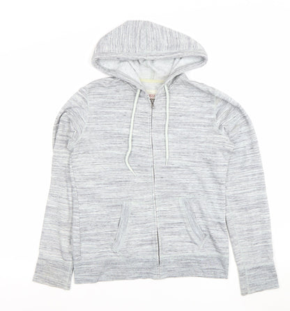 Mossimo Supply Co Women Grey Full Zip Hoodie M Hooded Casual Cotton Blend