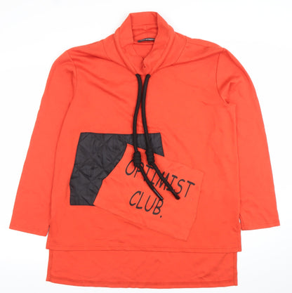 Doris Streich Women Orange Long Sleeve Tunic Sweatshirt Size 10