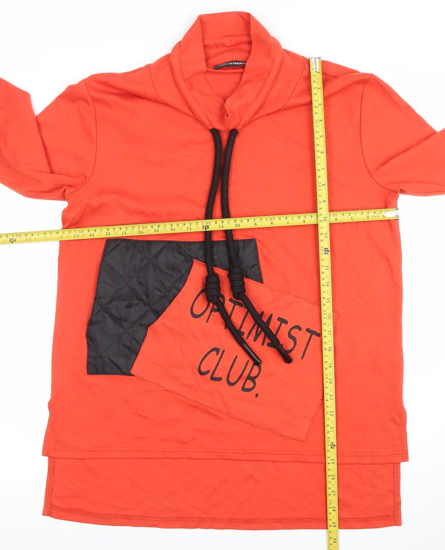 Doris Streich Women Orange Long Sleeve Tunic Sweatshirt Size 10