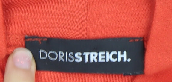 Doris Streich Women Orange Long Sleeve Tunic Sweatshirt Size 10