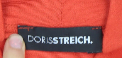 Doris Streich Women Orange Long Sleeve Tunic Sweatshirt Size 10