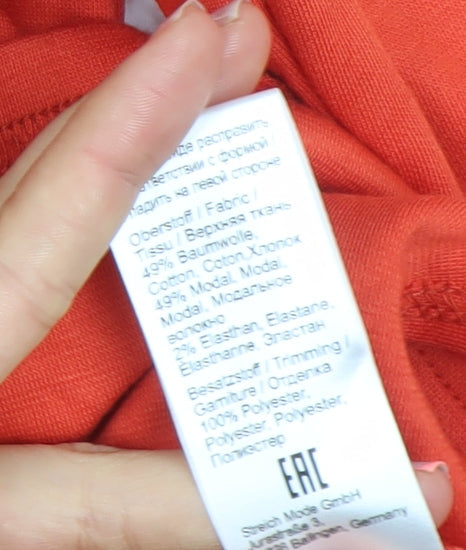 Doris Streich Women Orange Long Sleeve Tunic Sweatshirt Size 10