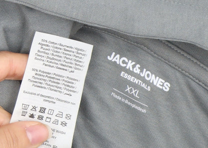 Mens UK Size 2XL JACK & JONES Grey Pullover Hoodie