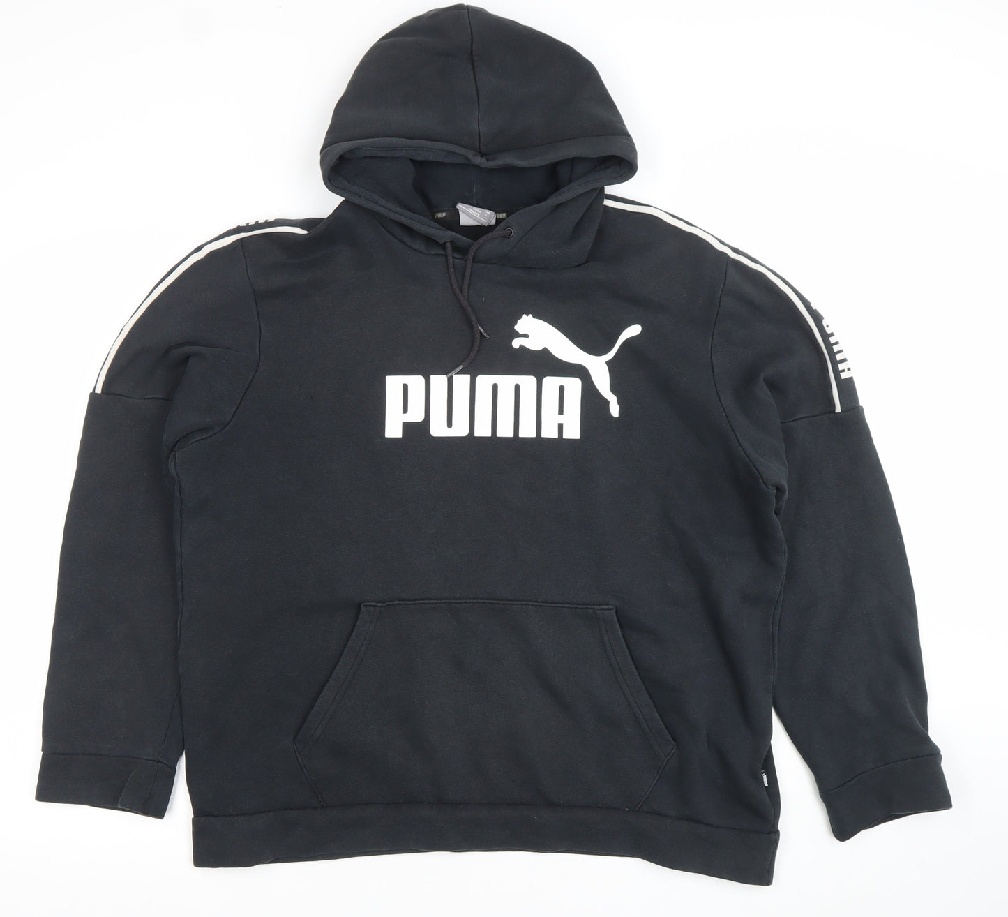 Mens UK Size L PUMA Black Pullover Hoodie