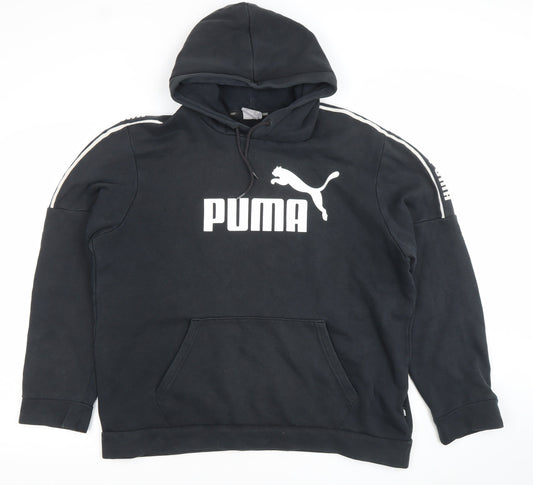 Mens UK Size L PUMA Black Pullover Hoodie
