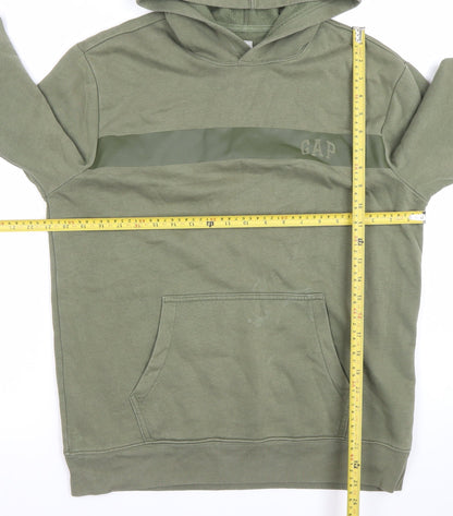 GAP Men’s Green Pullover Hoodie M Regular Fit Fleece Logo