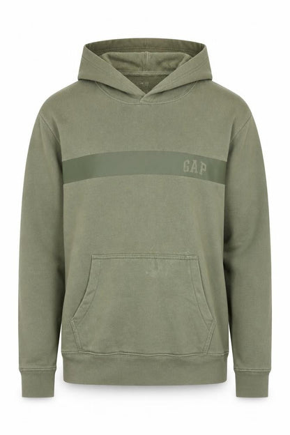 Gap Men’s Green Pullover Hoodie M Regular Fit Fleece Logo