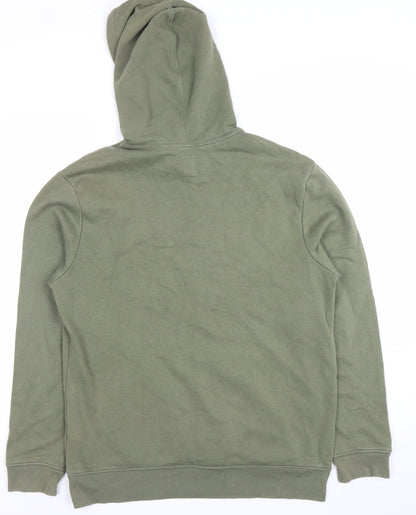 GAP Men’s Green Pullover Hoodie M Regular Fit Fleece Logo