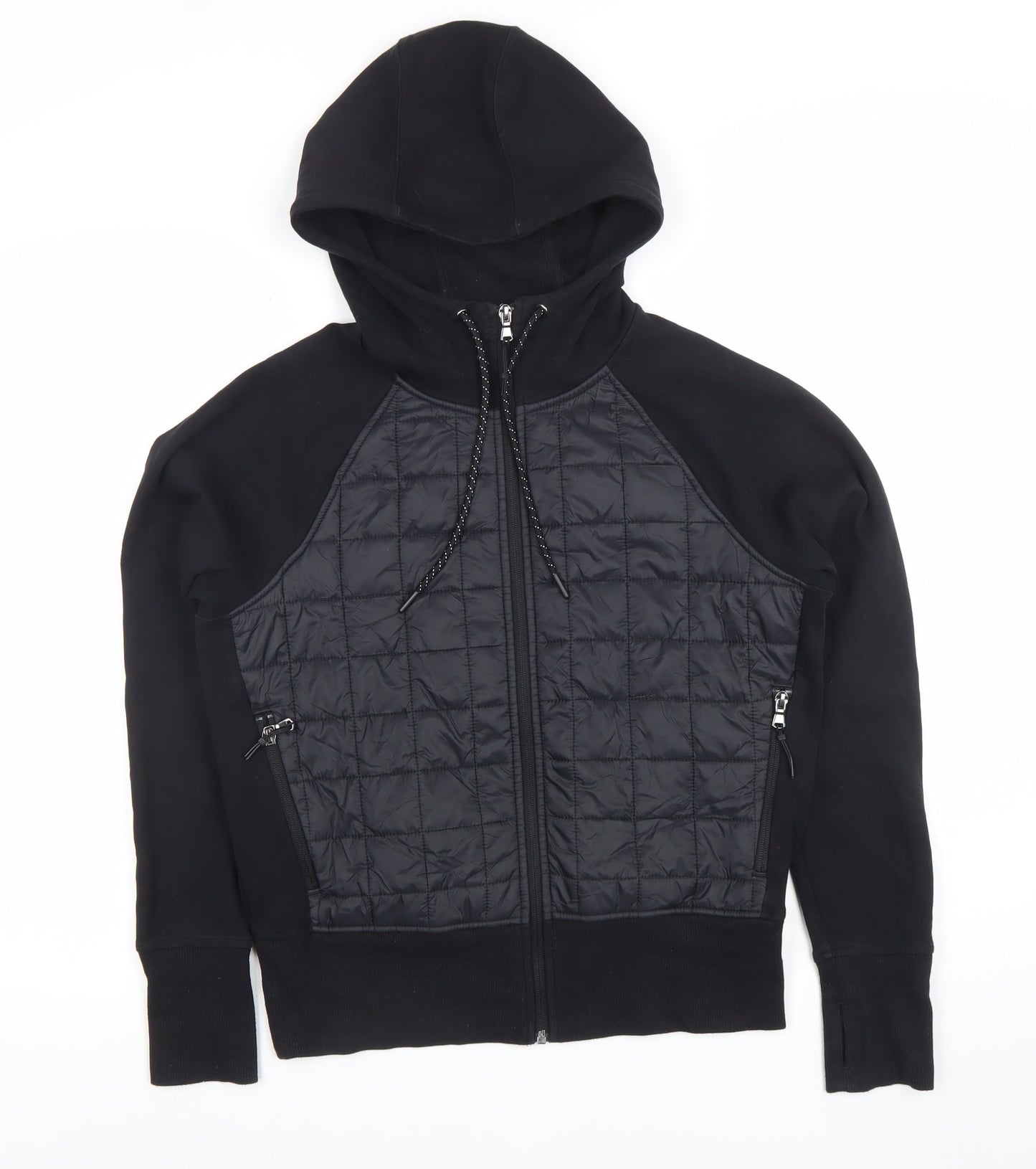 Old Navy Men's Black Regular Fit Full Zip Quilted Active Hoodie Size S