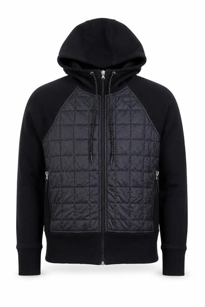 Old Navy Men's Black Regular Fit Full Zip Quilted Active Hoodie Size S
