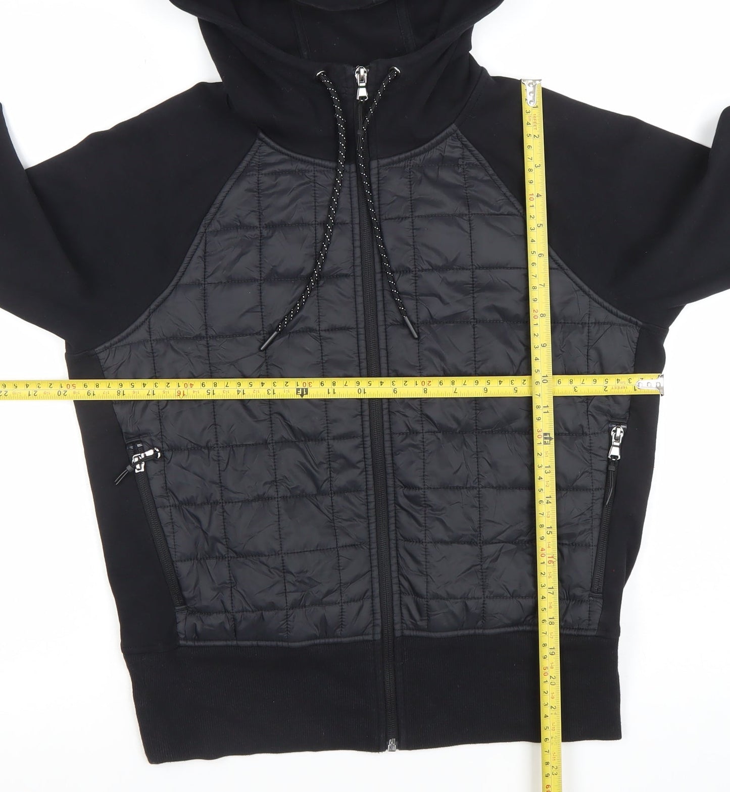 Old Navy Men's Black Regular Fit Full Zip Quilted Active Hoodie Size S