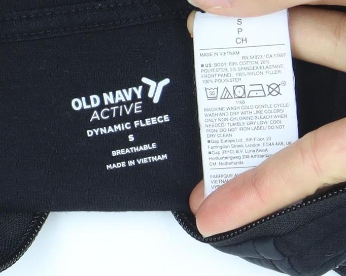 Old Navy Men's Black Regular Fit Full Zip Quilted Active Hoodie Size S