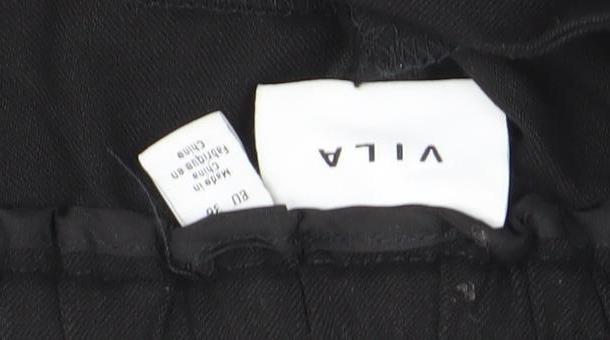 Vila Womens Black Slim Tapered Work Trousers Size 8