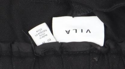 Vila Womens Black Slim Tapered Work Trousers Size 8