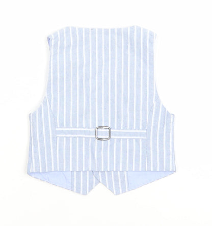 Marks and Spencer Boys Blue Striped Waistcoat 18-24 Months Formal Suit