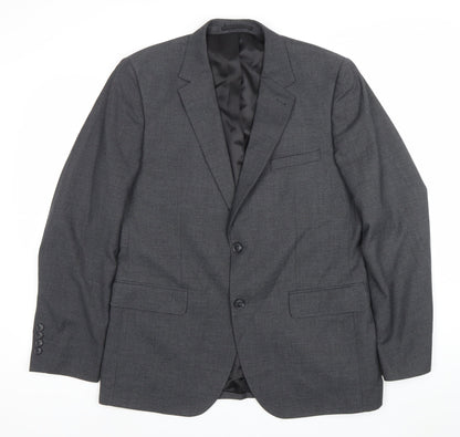 Tu Man Grey 40R Tailored Fit Single Breasted Blazer Jacket