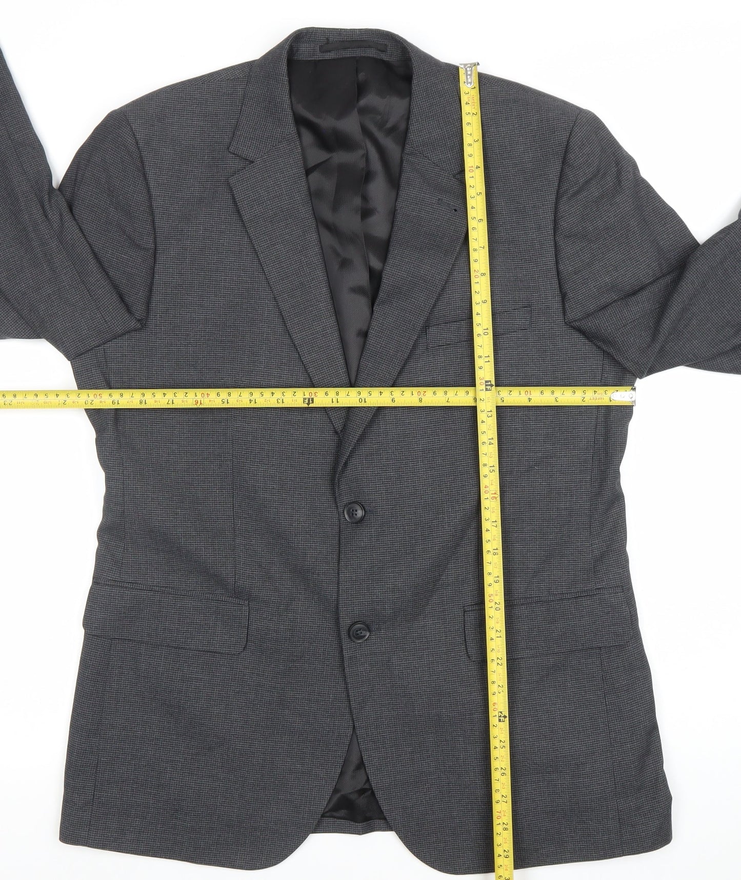 Tu Man Grey 40R Tailored Fit Single Breasted Blazer Jacket