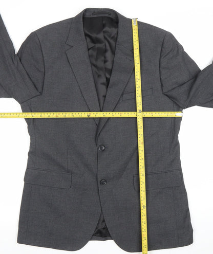 Tu Man Grey 40R Tailored Fit Single Breasted Blazer Jacket