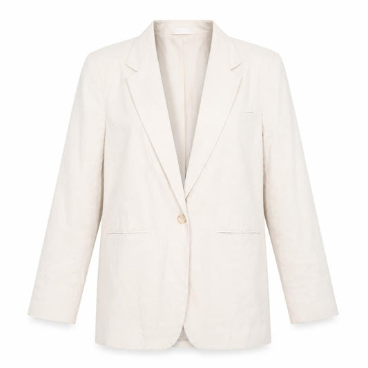 ASOS Design Women's Beige Single-Breasted Blazer UK 12 Polyester