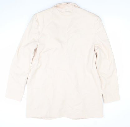 ASOS Design Women's Beige Single-Breasted Blazer UK 12 Polyester