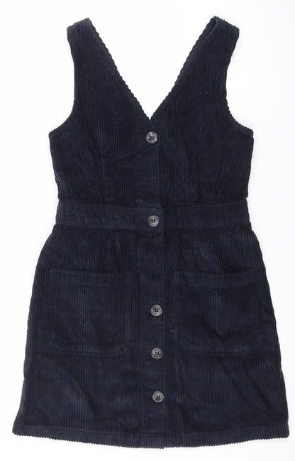 Jack Wills Women Blue Corduroy Pinafore Dress Size 8