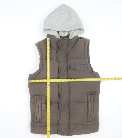 Mens UK Size S Superdry Brown Puffer Jacket