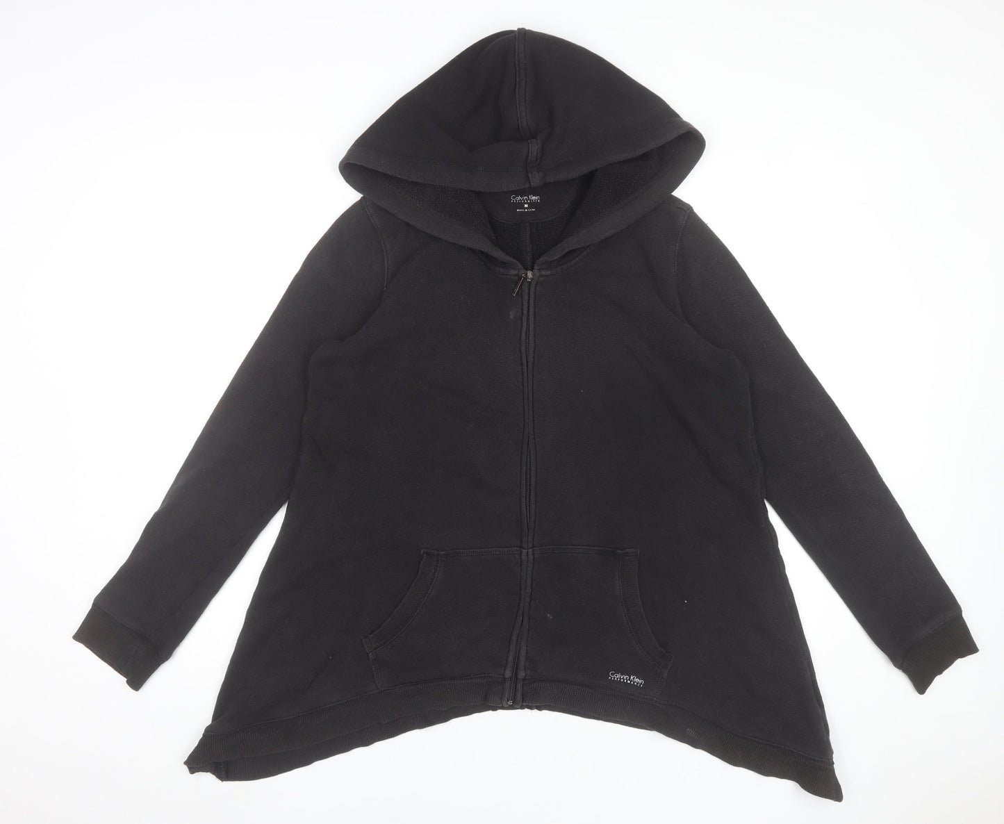 Womens UK Size M Calvin Klein Black Full Zip Hoodie