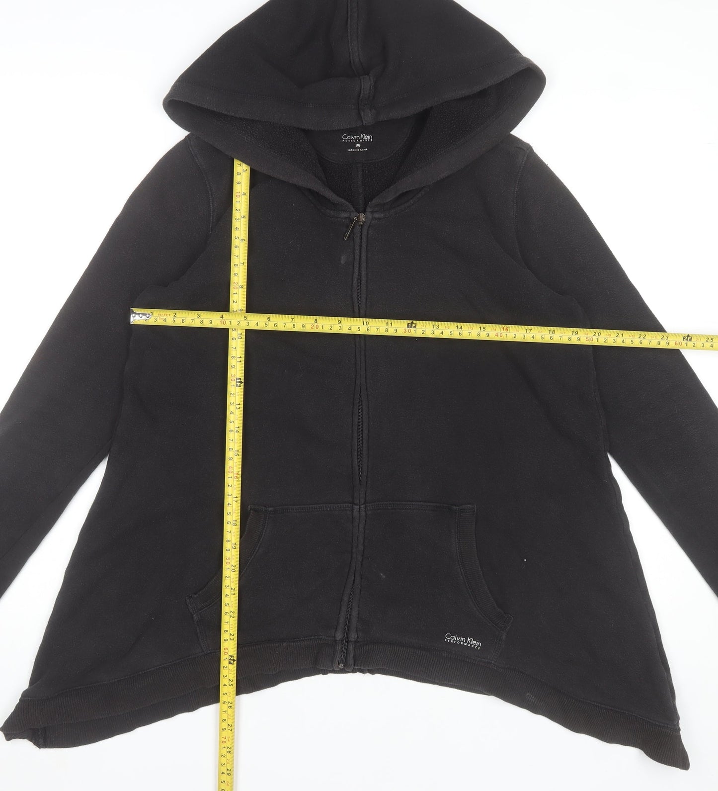 Womens UK Size M Calvin Klein Black Full Zip Hoodie