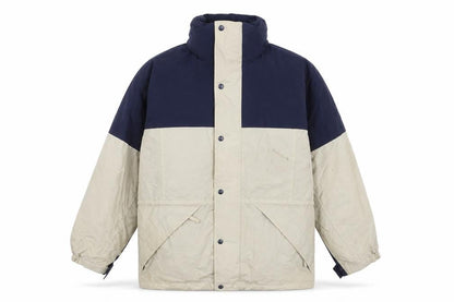 Jerzees Men's Beige & Navy Waterproof Parka Jacket Size L Outdoor