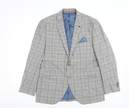 Mens UK Size 42 Brook Taverner Regular Grey Suit Jacket