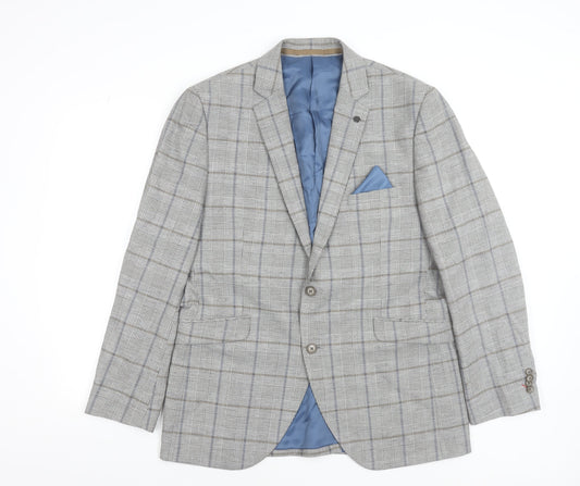 Mens UK Size 42 Brook Taverner Regular Grey Suit Jacket