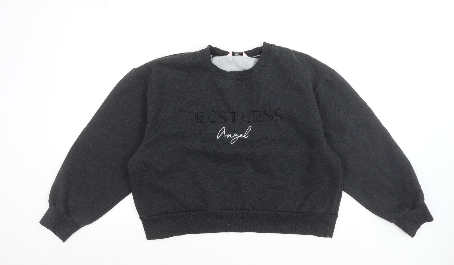 Boux Avenue Women’s Black Crew Neck Pullover Sweatshirt UK 14