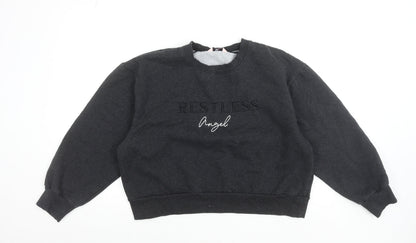 Boux Avenue Women’s Black Crew Neck Pullover Sweatshirt UK 14