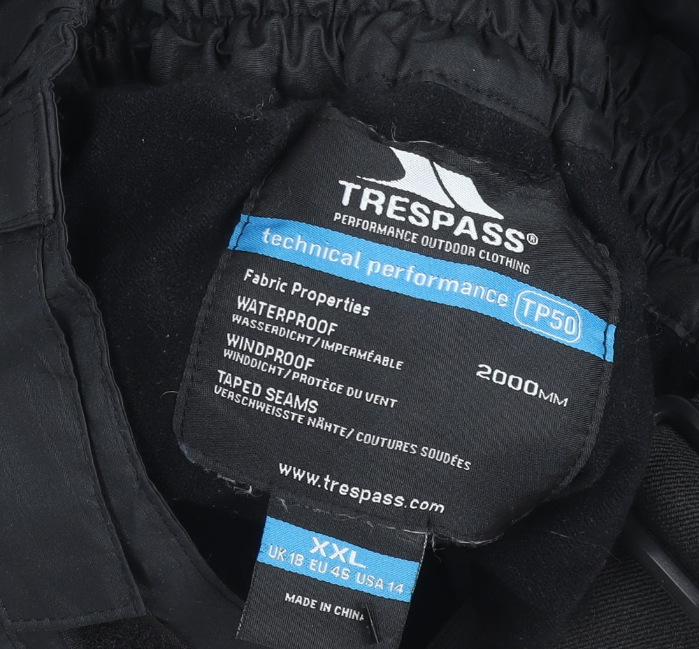 Trespass Men's Black 2XL Snow Pants Waterproof Windproof Winter Trousers