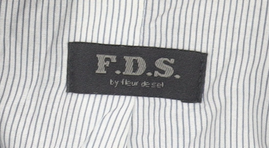 F.D.S. by Fleur de Sel Women's Black Pinstripe Blazer Size 8 Slim Fit